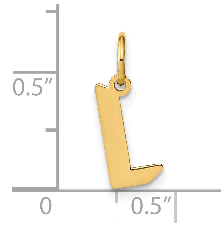 14K Yellow Gold L Letter Initial Pendant