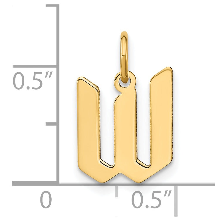 Sterling Silver Gold-plated Letter W Initial Pendant