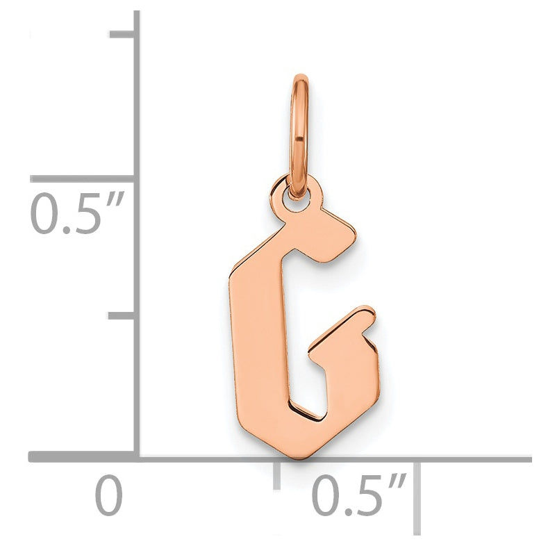 Sterling Silver Rose Gold-plated Letter G Initial Pendant