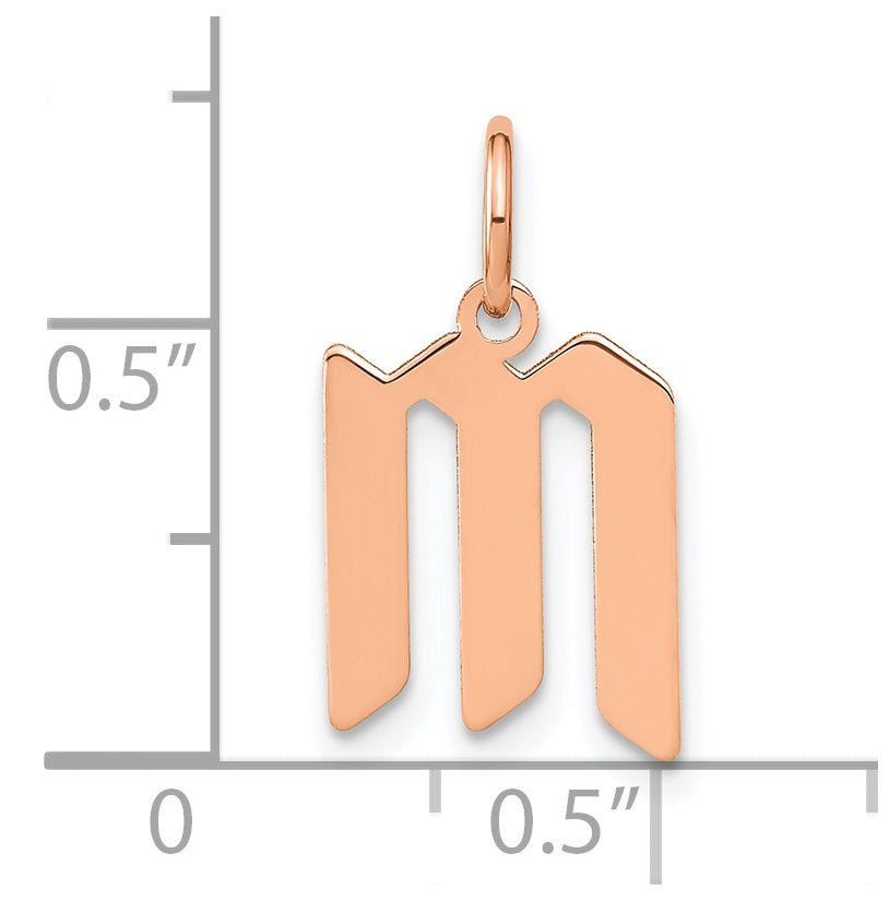 Sterling Silver Rose Gold-plated Letter M Initial Pendant