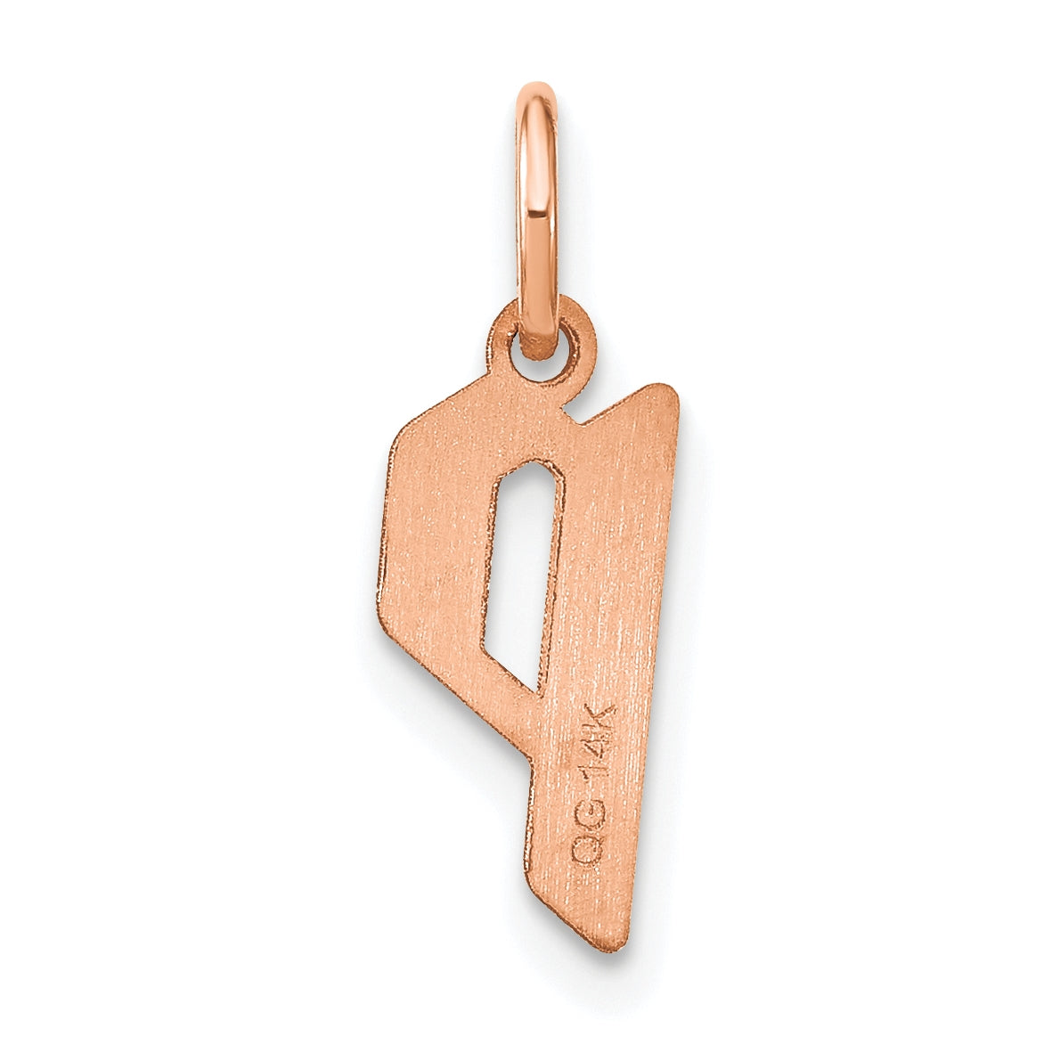 Sterling Silver Rose Gold-plated Letter P Initial Pendant