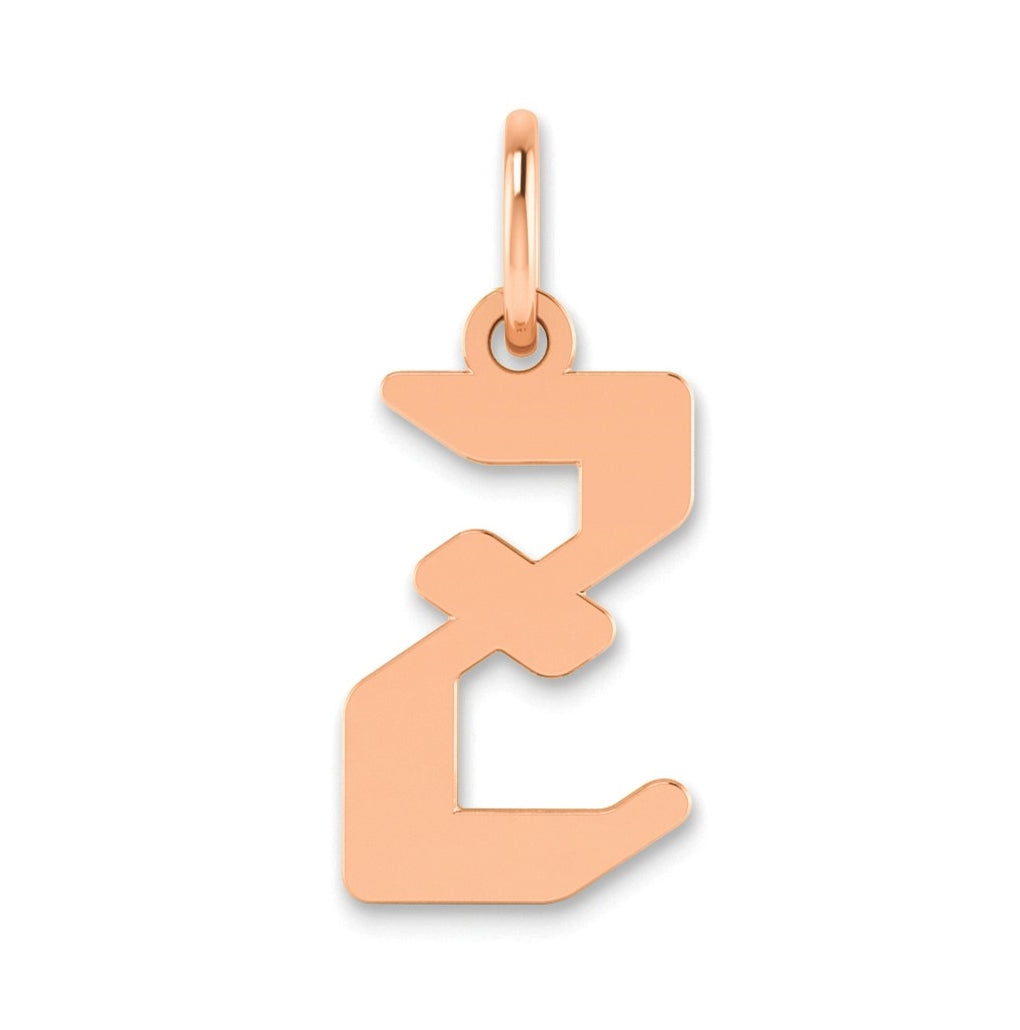 Sterling Silver Rose Gold-plated Letter Z Initial Pendant