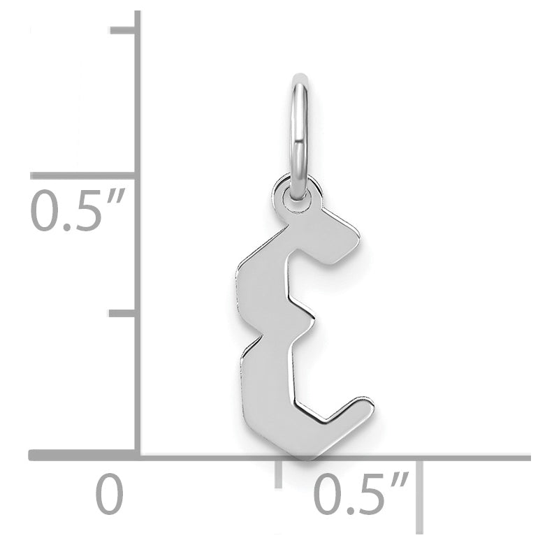Sterling Silver Rhodium-plated Letter E Initial Pendant