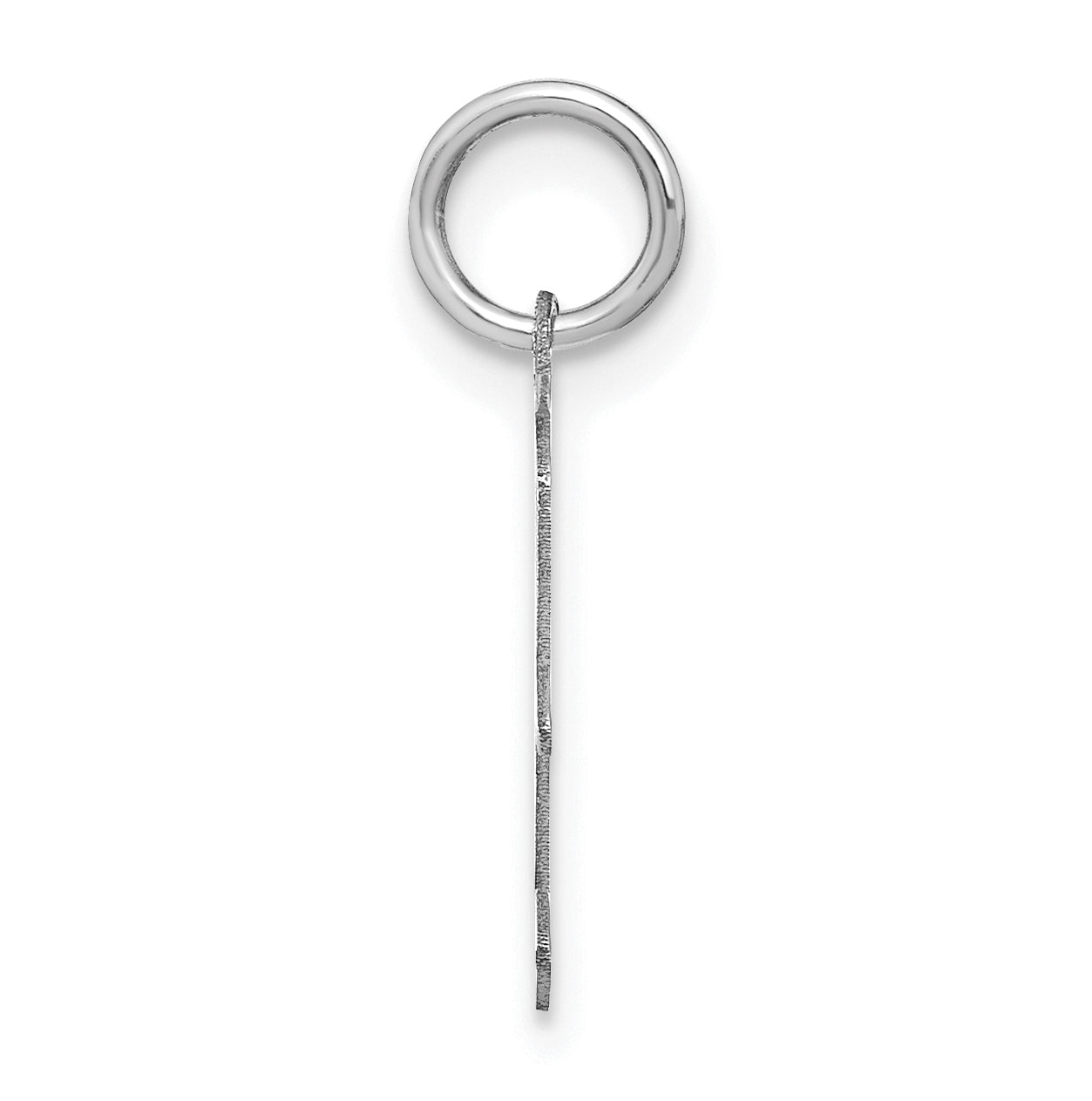 14K White Gold F Letter Initial Pendant
