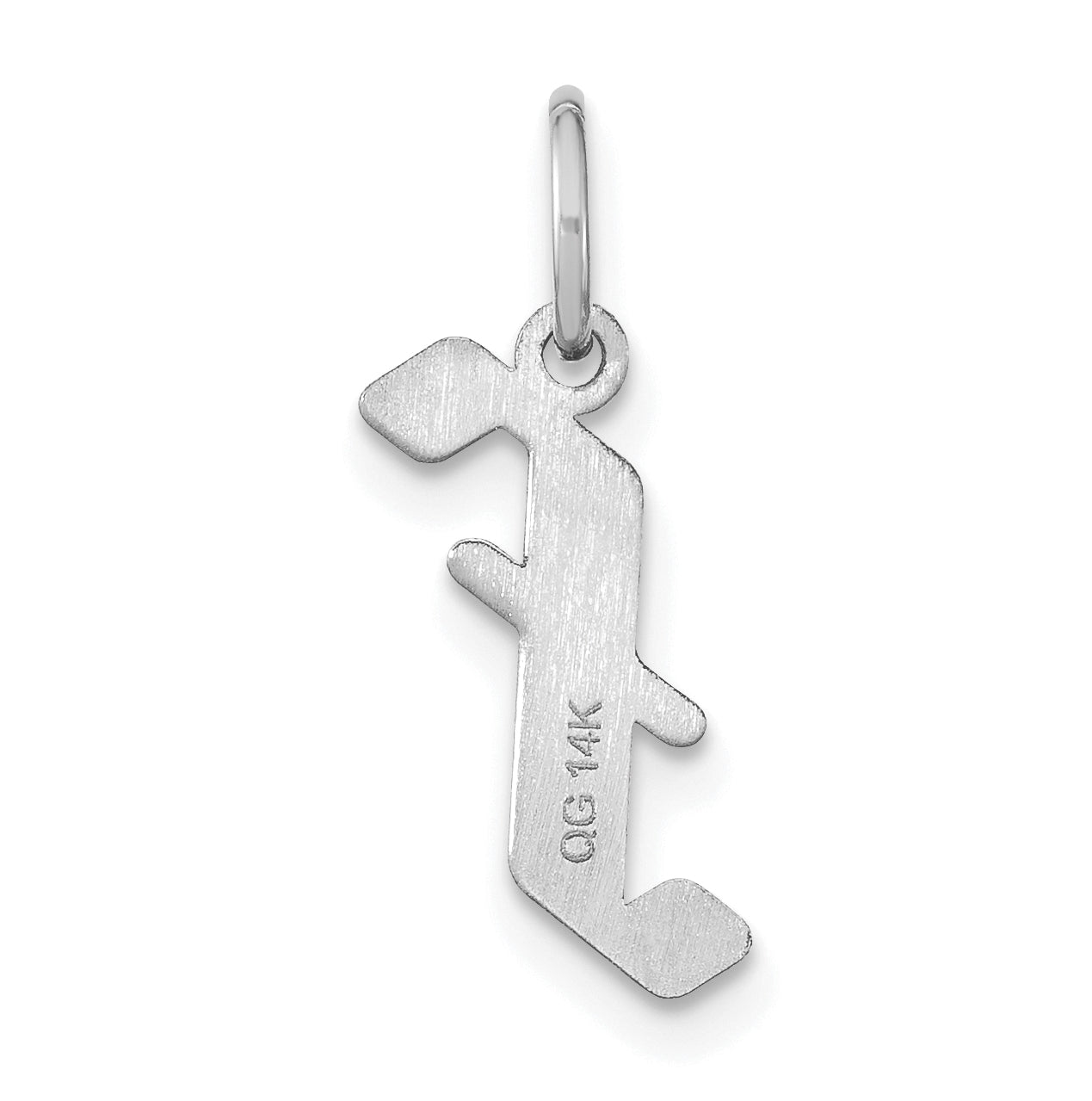 14K White Gold F Letter Initial Pendant