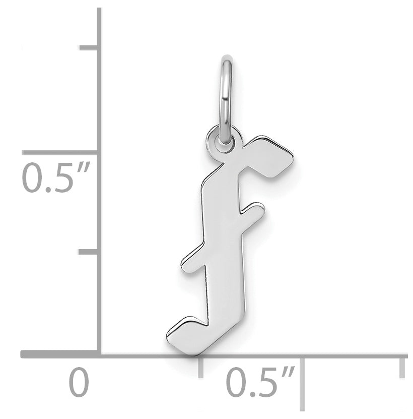 14K White Gold F Letter Initial Pendant