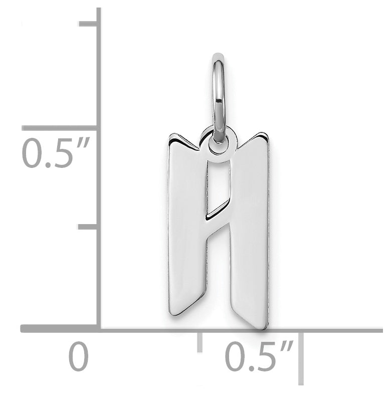 Sterling Silver Rhodium-plated Letter H Initial Pendant