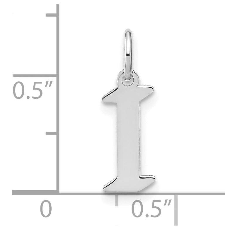 Sterling Silver Rhodium-plated Letter I Initial Pendant