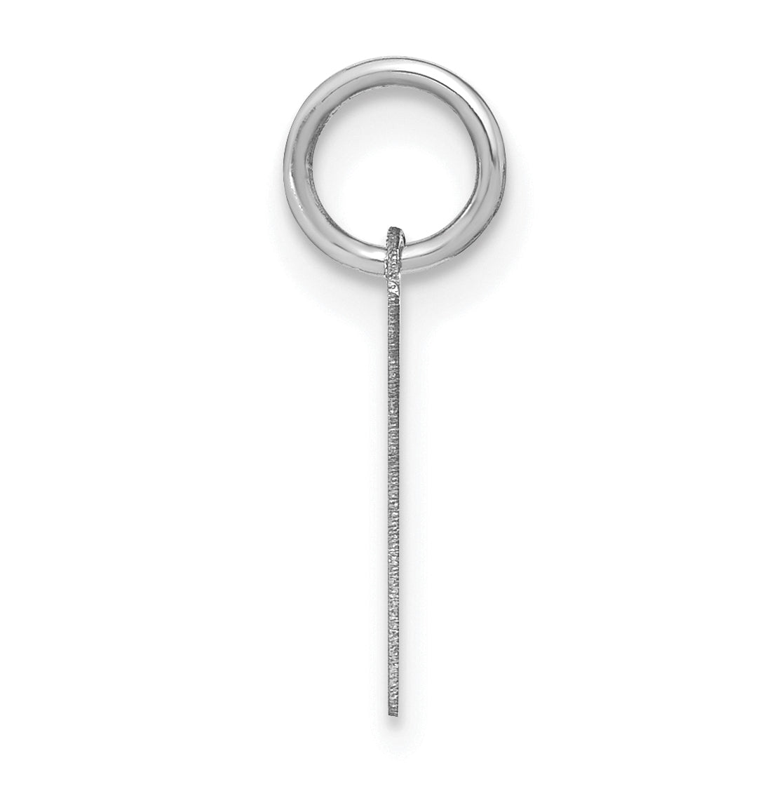 14K White Gold L Letter Initial Pendant