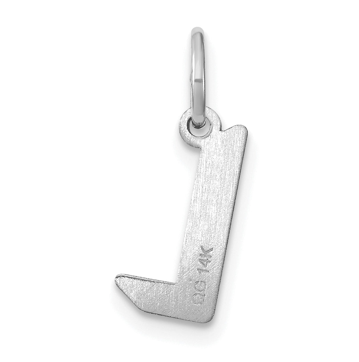 14K White Gold L Letter Initial Pendant