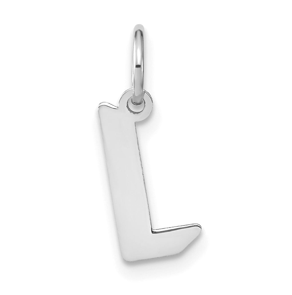 14K White Gold L Letter Initial Pendant