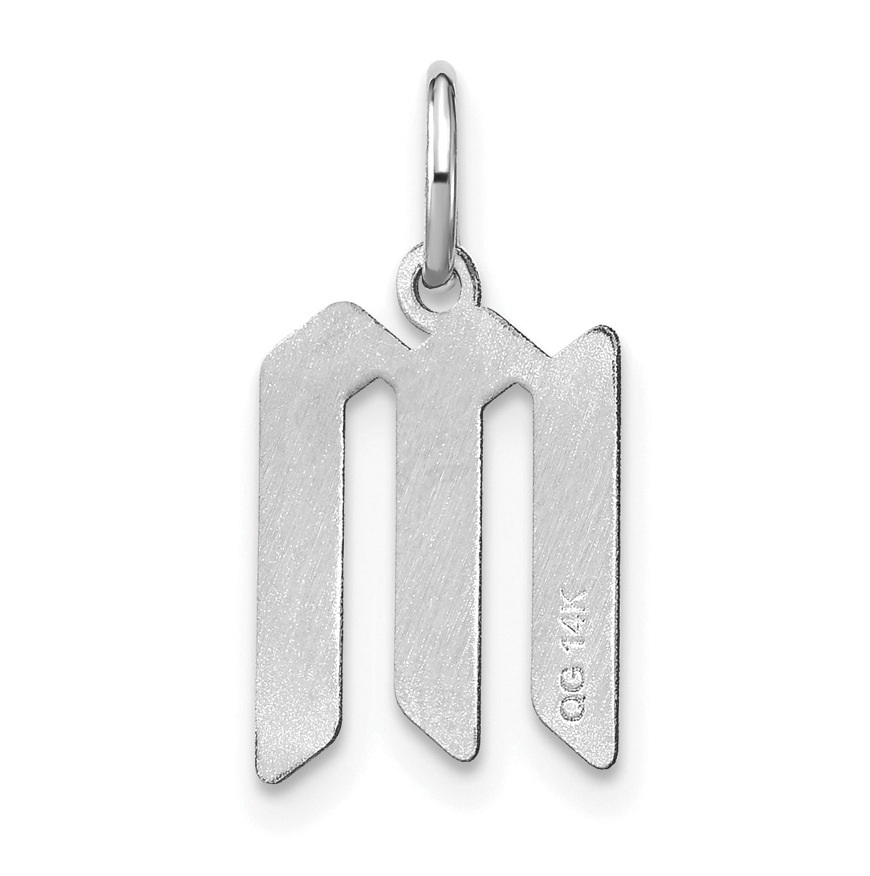 Sterling Silver Rhodium-plated Letter M Initial Pendant