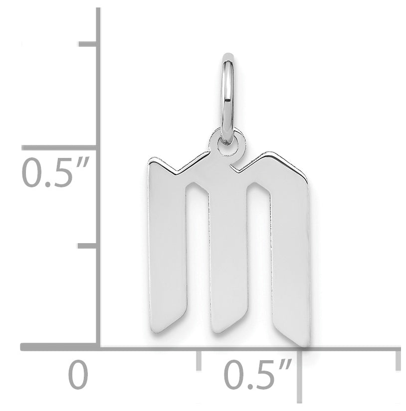 Sterling Silver Rhodium-plated Letter M Initial Pendant