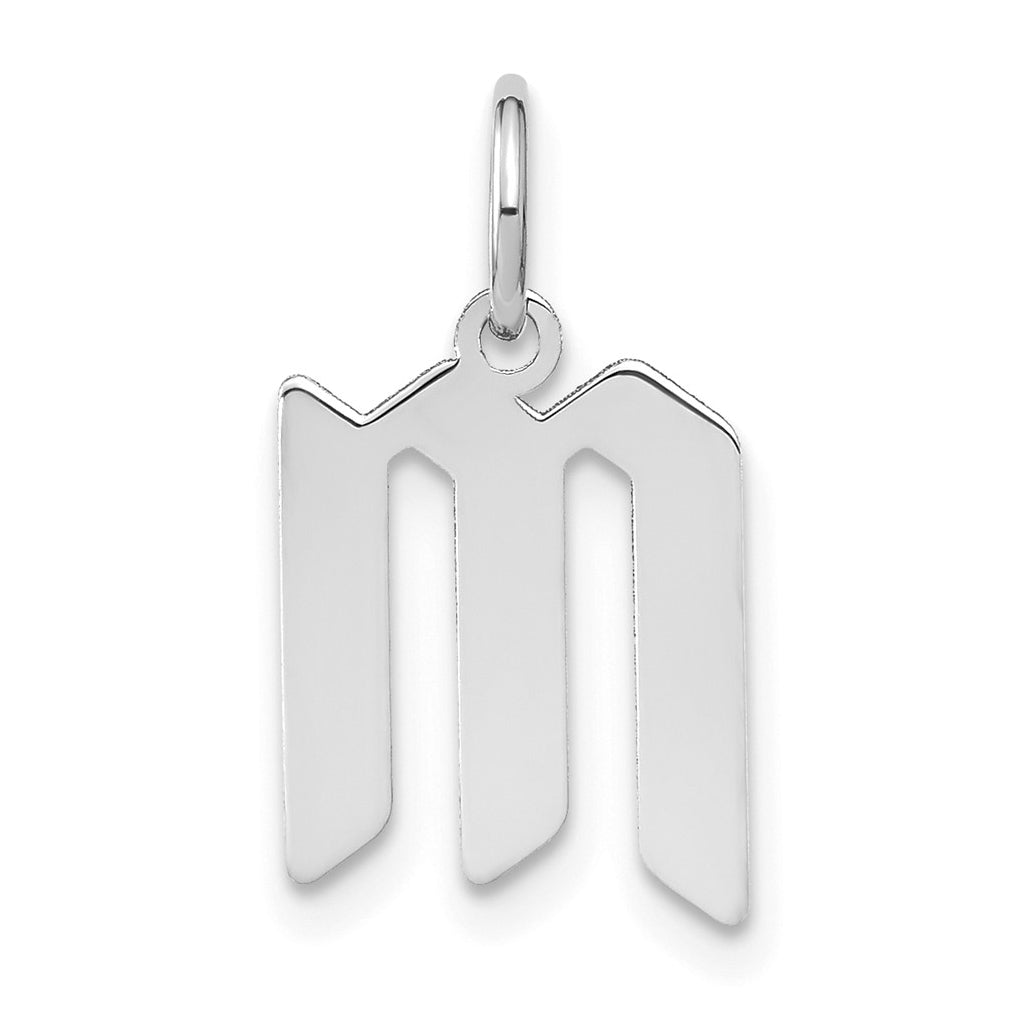 Sterling Silver Rhodium-plated Letter M Initial Pendant