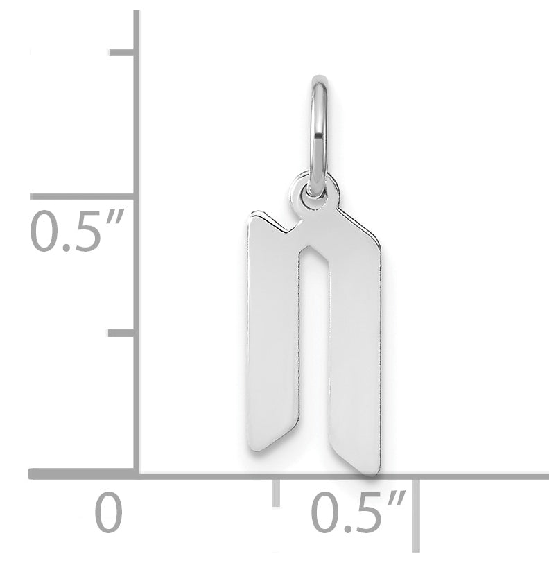 Sterling Silver Rhodium-plated Letter N Initial Pendant