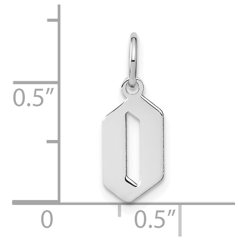 Sterling Silver Rhodium-plated Letter O Initial Pendant