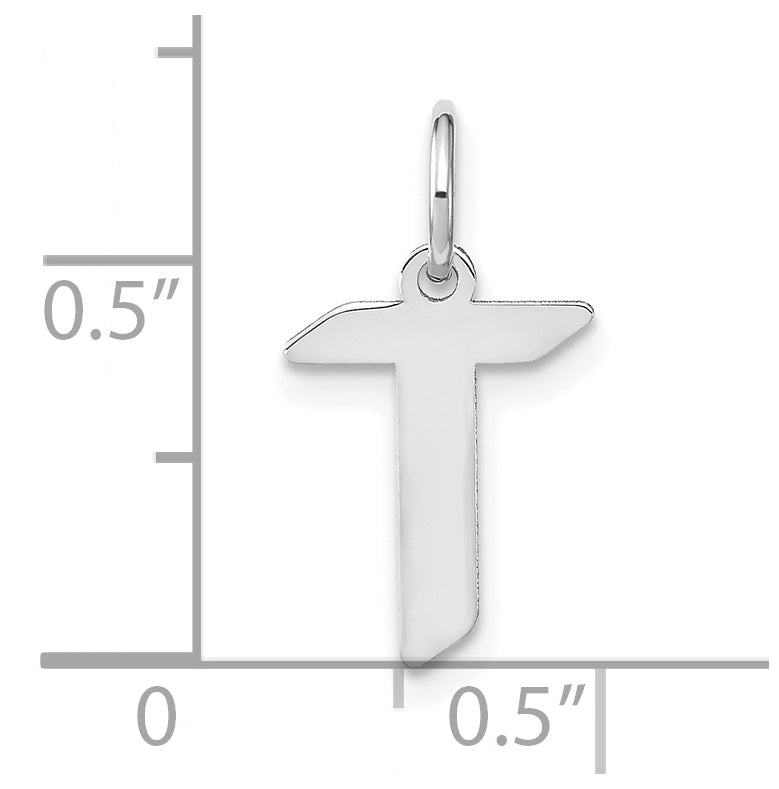 Sterling Silver Rhodium-plated Letter T Initial Pendant