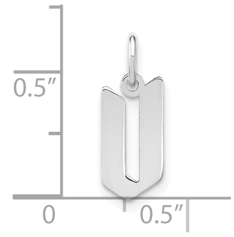 Sterling Silver Rhodium-plated Letter V Initial Pendant