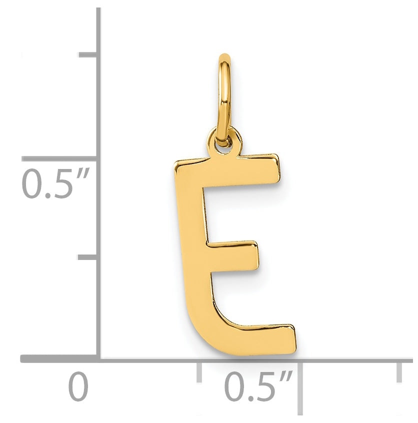 14K Yellow Gold Letter E Initial Pendants