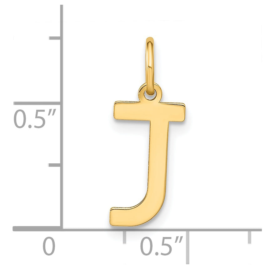 14K Yellow Gold Letter J Initial Pendants