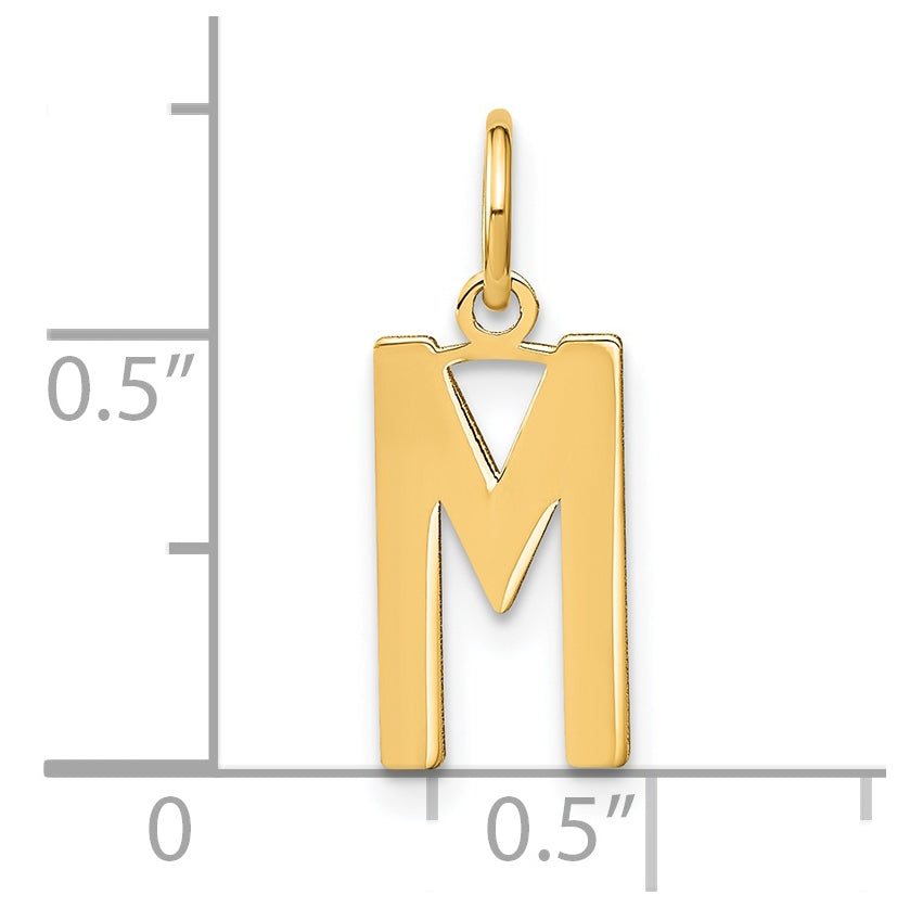 14K Yellow Gold Letter M Initial Pendants