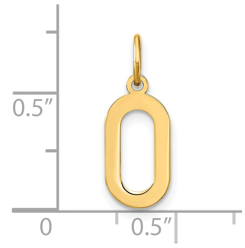 14K Yellow Gold Letter O Initial Pendants