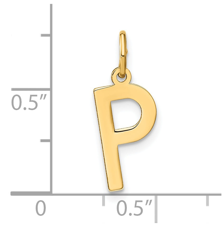 14K Yellow Gold Letter P Initial Pendants