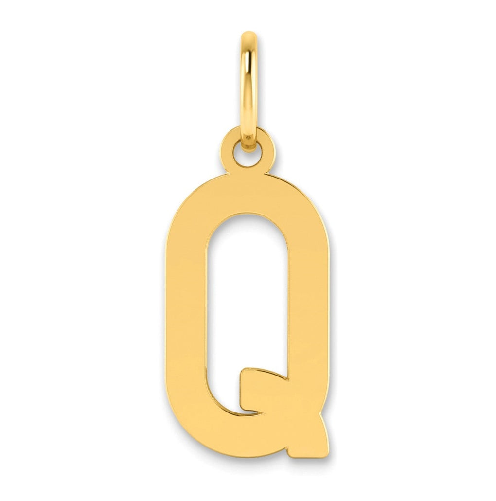 Sterling Silver Gold plated Q Initial Pendant