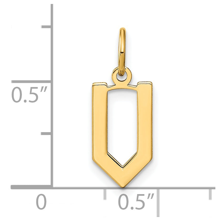 Sterling Silver Gold plated V Initial Pendant