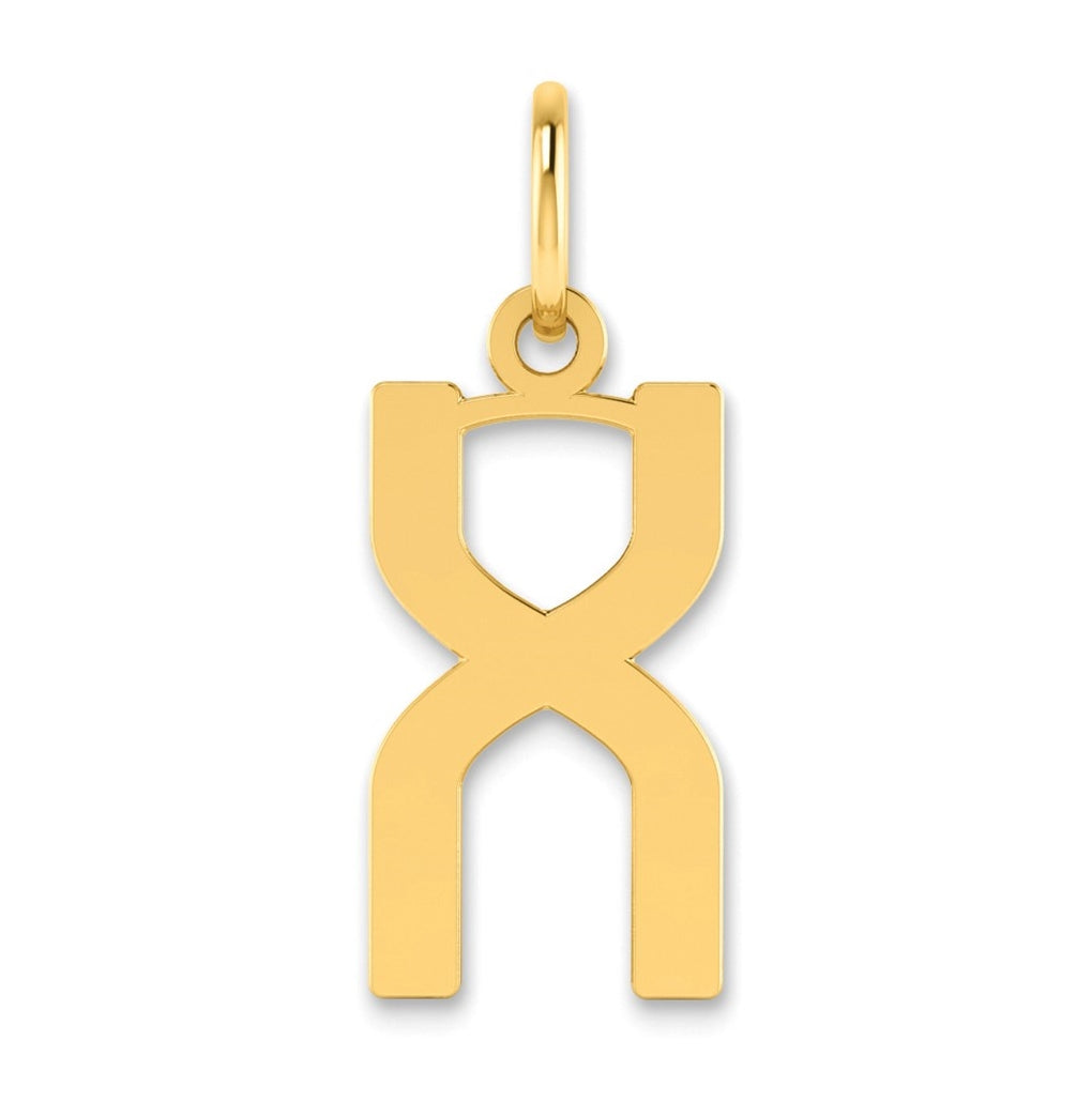 14K Yellow Gold Letter X Initial Pendants
