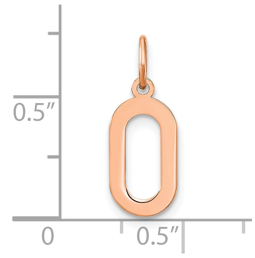 Sterling Silver Rose Gold-Plated Letter O Initial Pendant