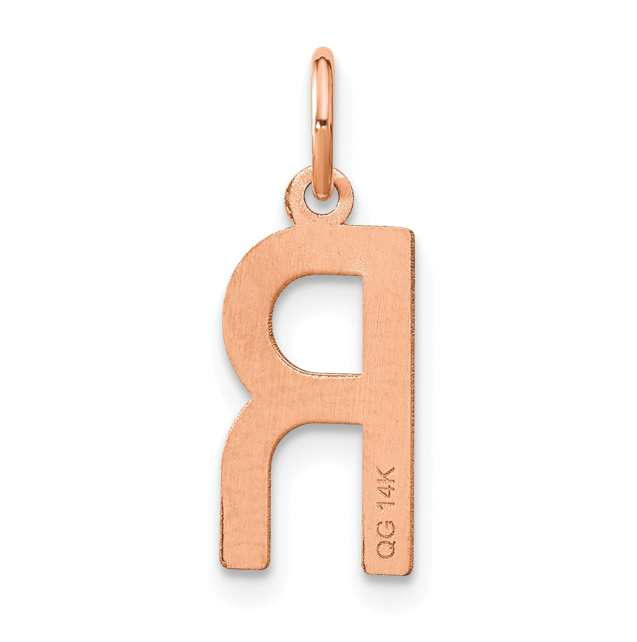 Sterling Silver Rose Gold-Plated Letter R Initial Pendant