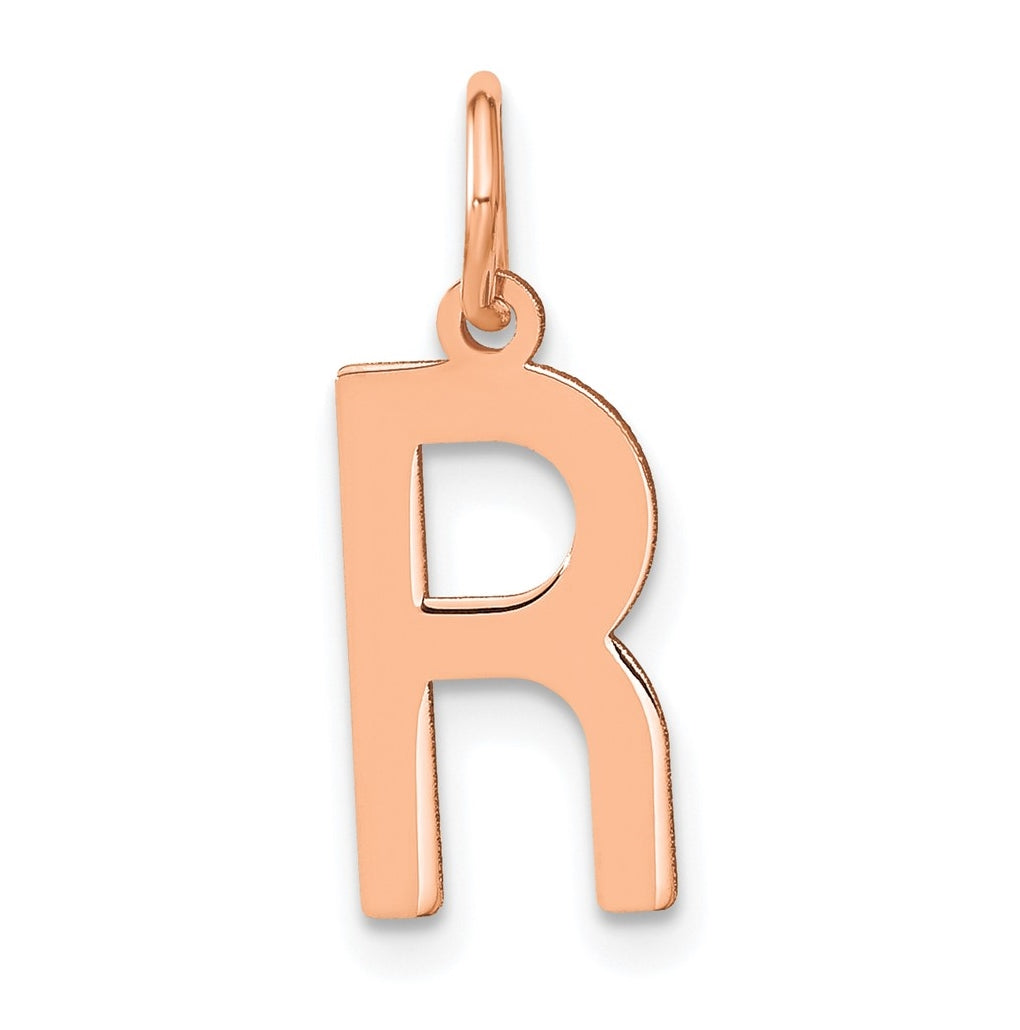 Sterling Silver Rose Gold-Plated Letter R Initial Pendant