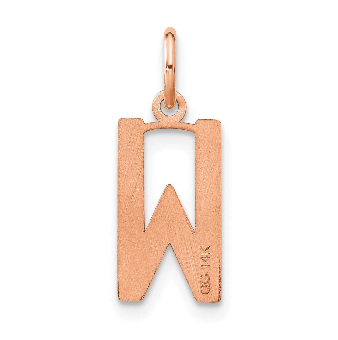 Sterling Silver Rose Gold-Plated Letter W Initial Pendant