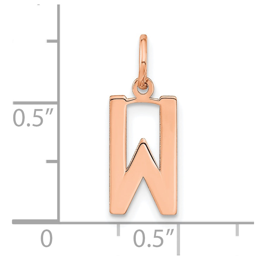 Sterling Silver Rose Gold-Plated Letter W Initial Pendant
