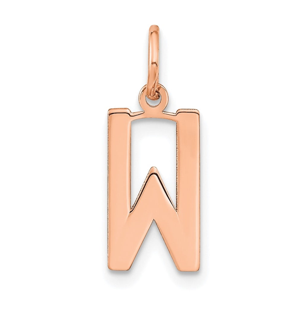 Sterling Silver Rose Gold-Plated Letter W Initial Pendant