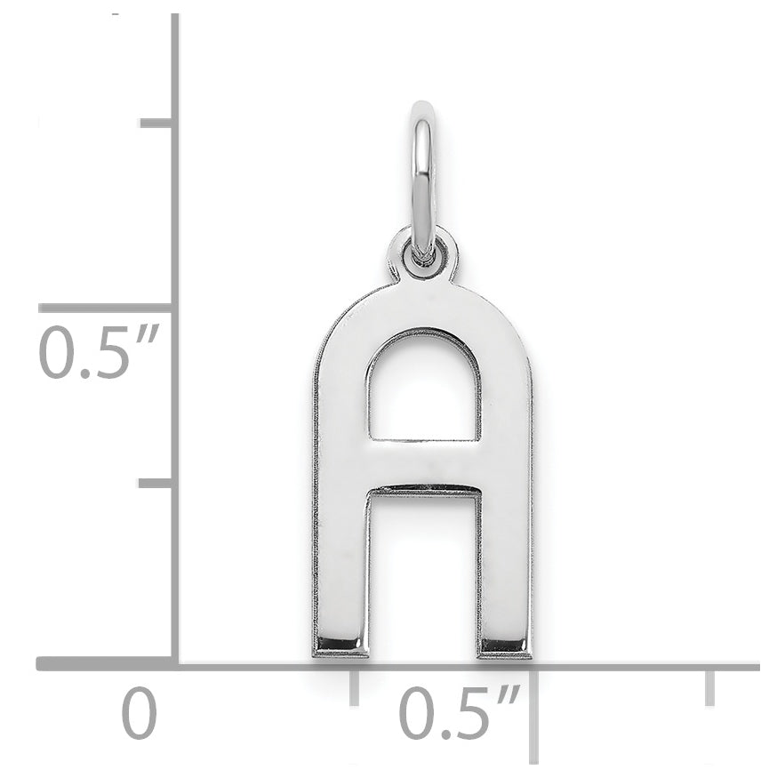 Sterling Silver Rhodium-Plated Letter A Initial Pendant