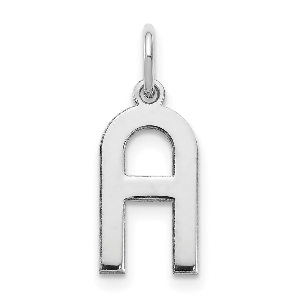 Sterling Silver Rhodium-Plated Letter A Initial Pendant