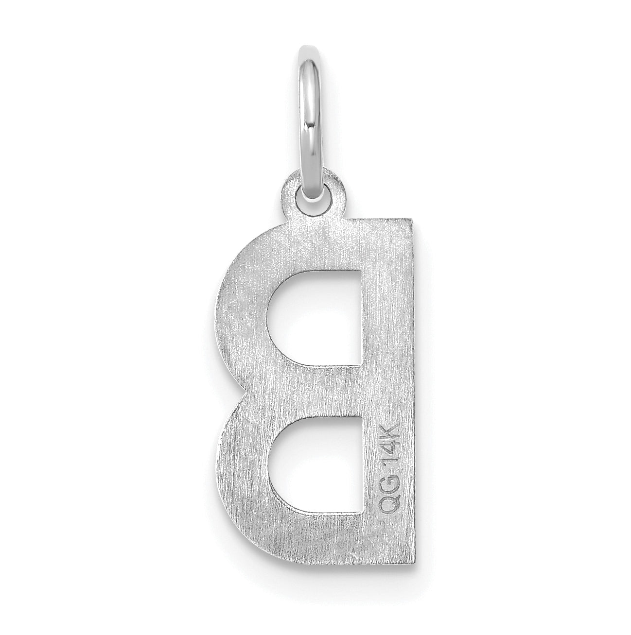 14K White Gold Letter B Initial Pendants