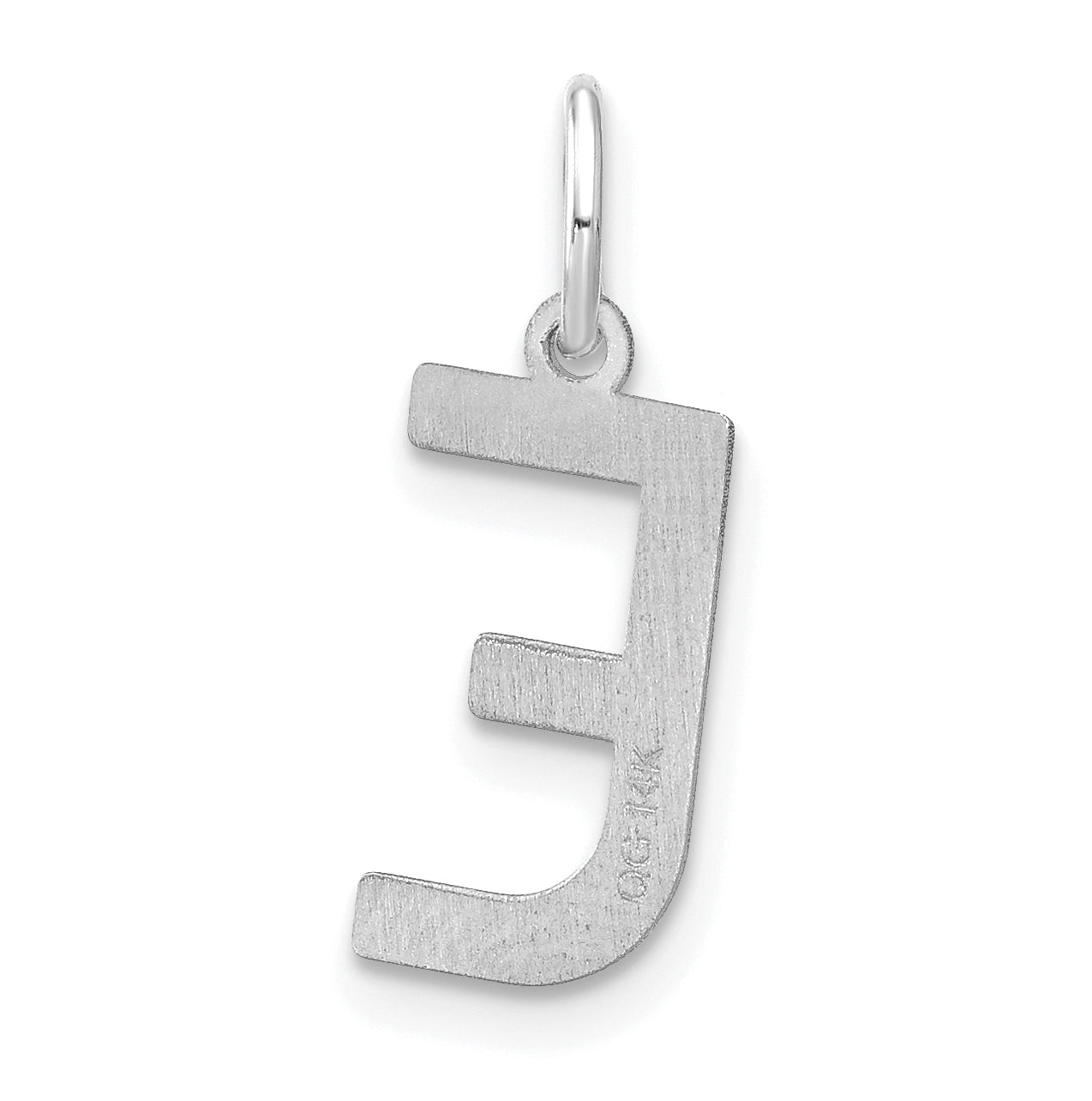 14K White Gold Letter E Initial Pendants