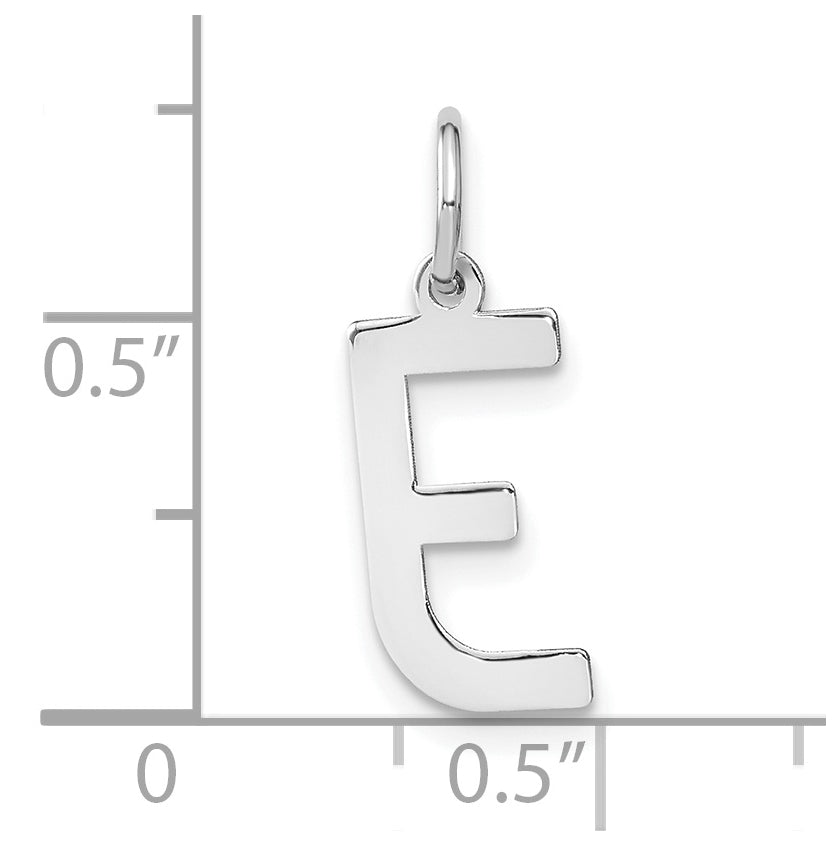 14K White Gold Letter E Initial Pendants