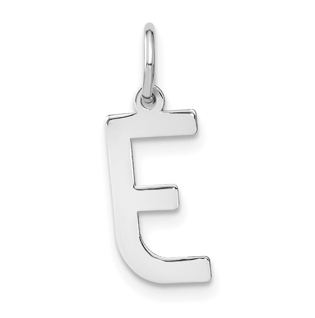 14K White Gold Letter E Initial Pendants