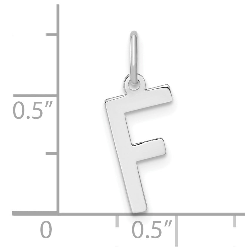 14K White Gold Letter F Initial Pendants