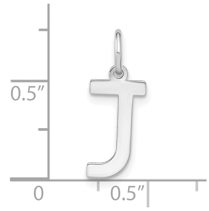 Sterling Silver Rhodium-Plated Letter J Initial Pendant