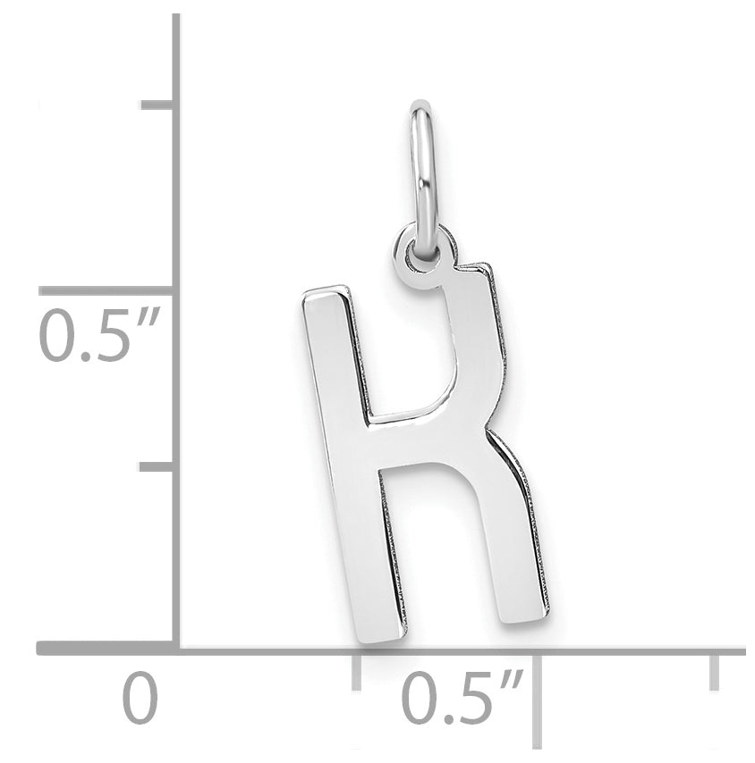 Sterling Silver Rhodium-Plated Letter K Initial Pendant