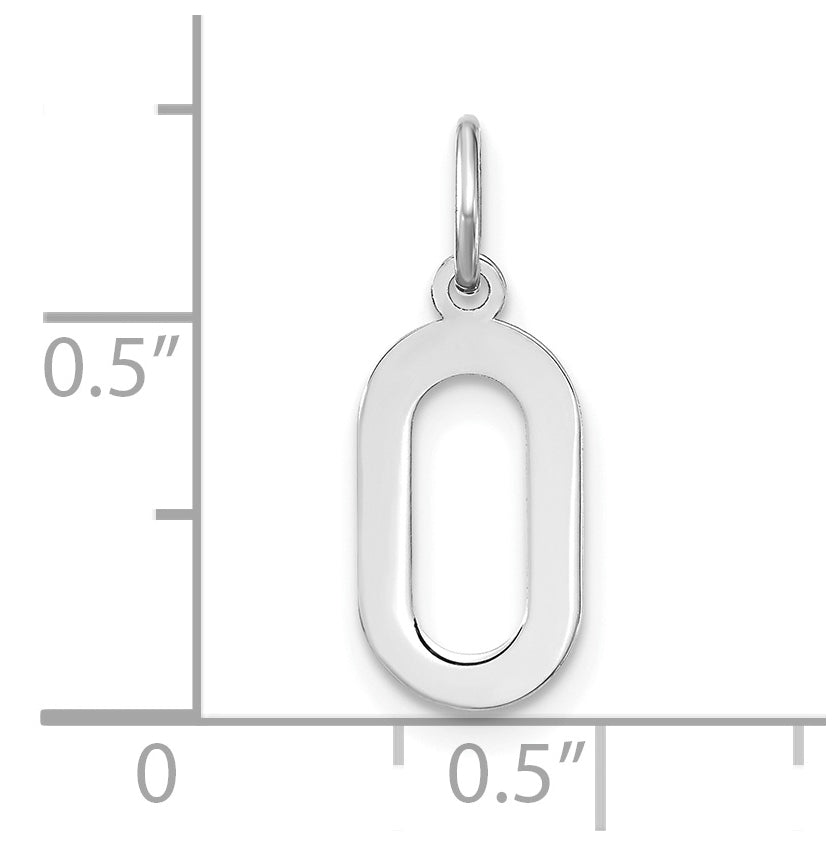 Sterling Silver Rhodium-Plated Letter O Initial Pendant