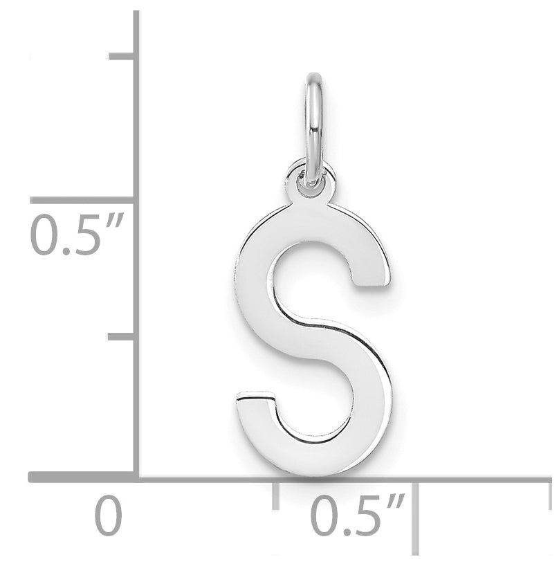 Sterling Silver Rhodium-Plated Letter S Initial Pendant