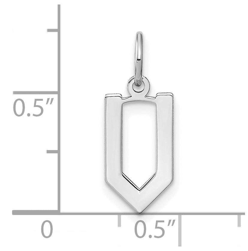 14K White Gold Letter V Initial Pendants