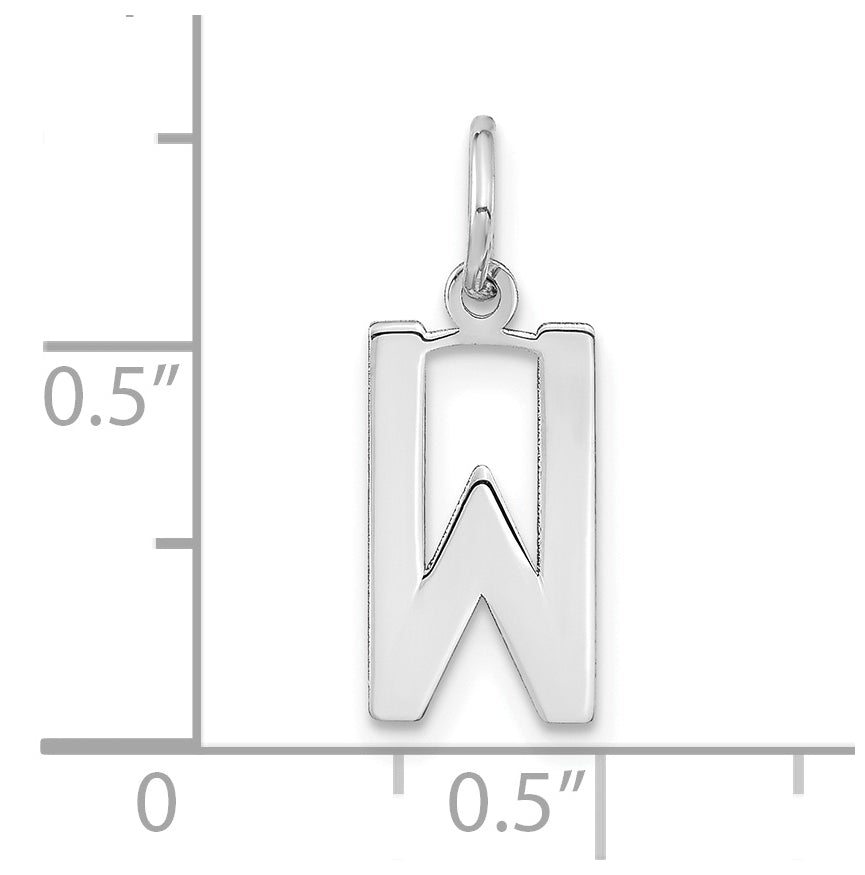 Sterling Silver Rhodium-Plated Letter W Initial Pendant