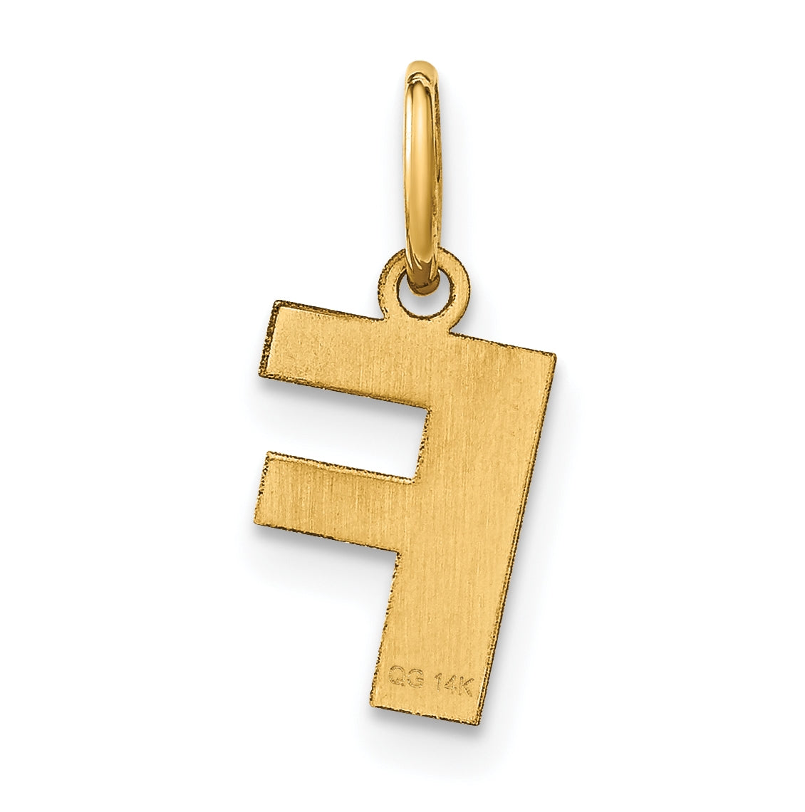 14K Yellow Gold F Initial Pendant